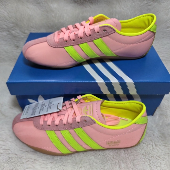 Adidas Tokyo Women's Pink and Green Sneakers - Picture 4 of 9